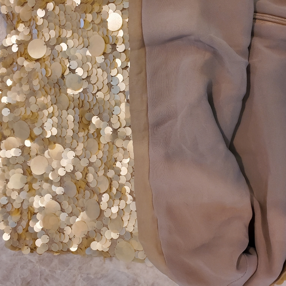 City DKNY Gold sequined silk cami top size 12 - Picture 13 of 14